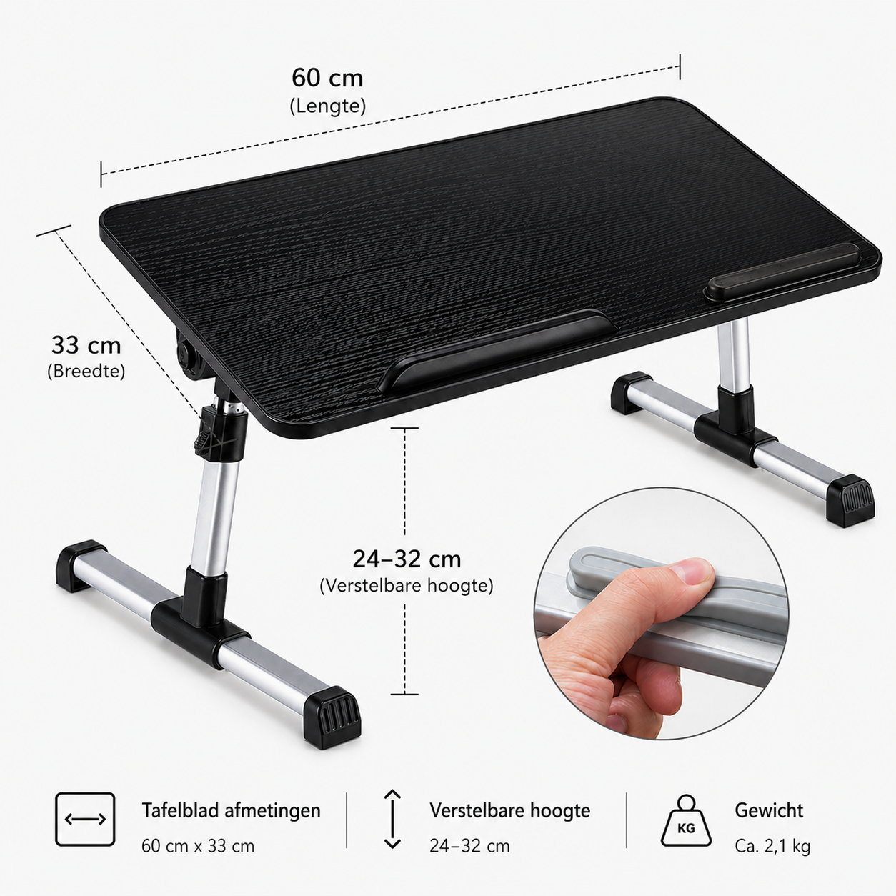 Adjustable Laptop Table Foldable Bed Desk Portable Stand