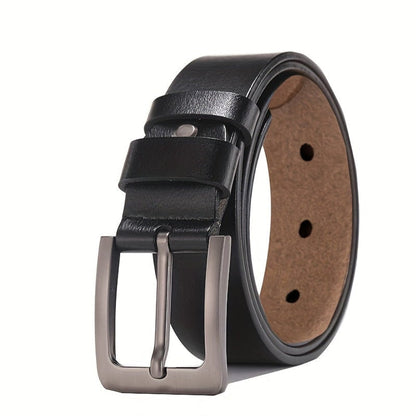 Adjustable Leather Belt with Classic Pin Buckle for Everyday Wear