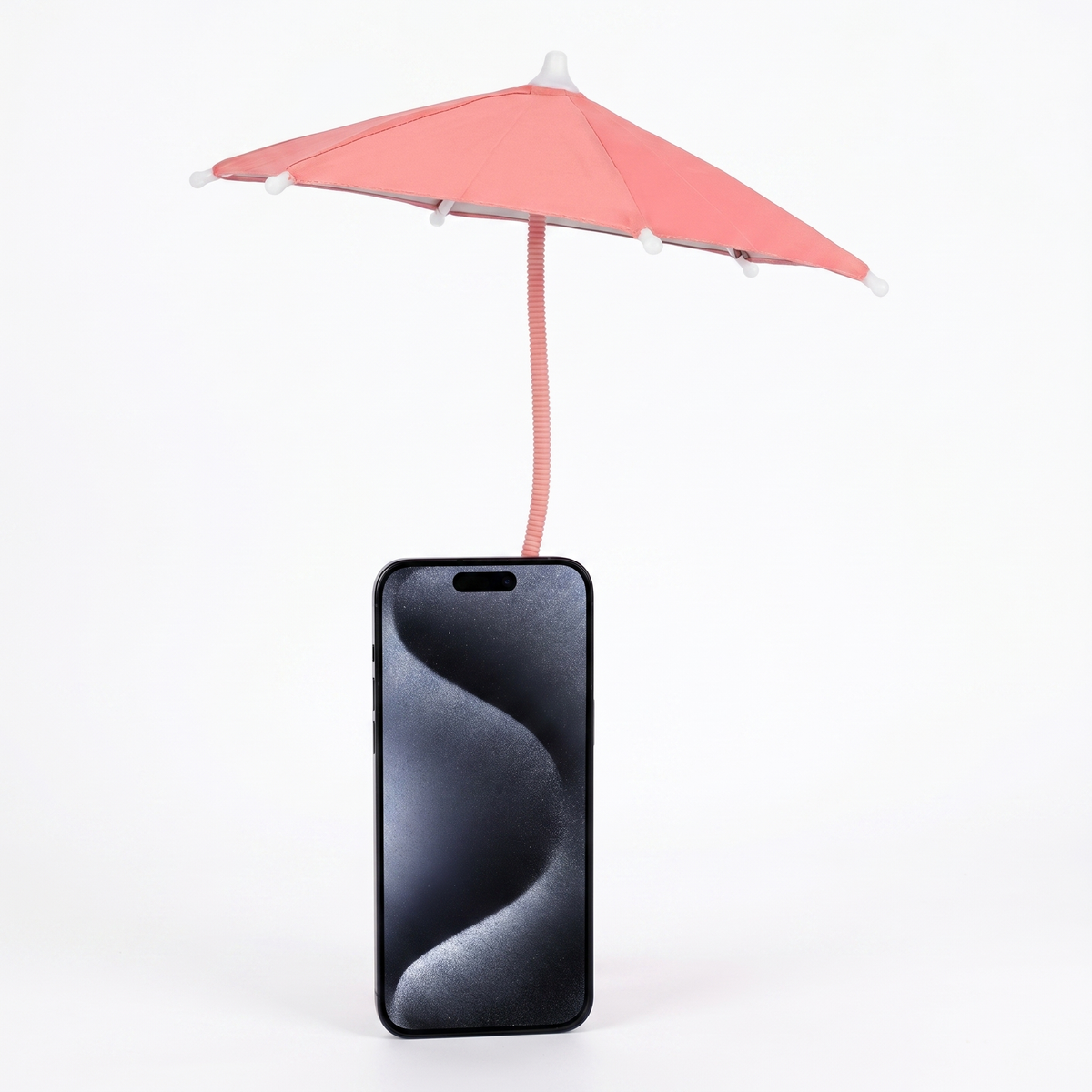 Justerbar solskærm-parasol til telefon med svanehalsclips til udendørs visning