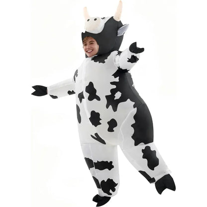 Adult Inflatable Cow Costume Funny Animal Outfit for Halloween Parties