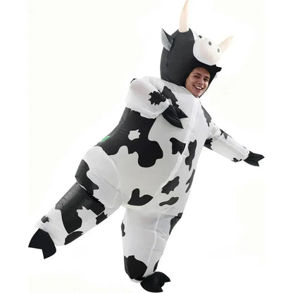 Adult Inflatable Cow Costume Funny Animal Outfit for Halloween Parties