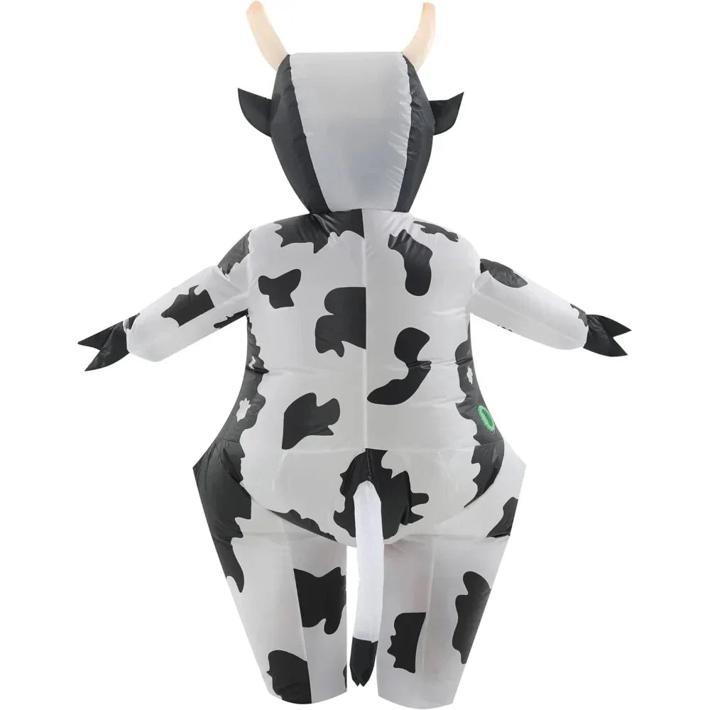 Adult Inflatable Cow Costume Funny Animal Outfit for Halloween Parties