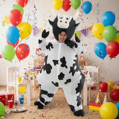 Adult Inflatable Cow Costume Funny Animal Outfit for Halloween Parties
