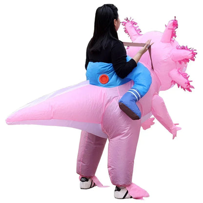Adult Inflatable Salamander Costume Cartoon Outfit for Halloween Parties