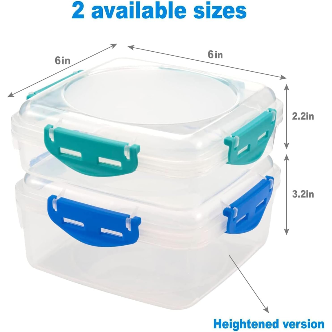 Airtight Lunch Containers 4-Pack BPA-Free Stackable Meal Prep Boxes 1100ml
