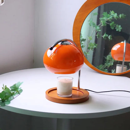 Alyssa Retro Glass Table Lamp with Candle Warmer Design