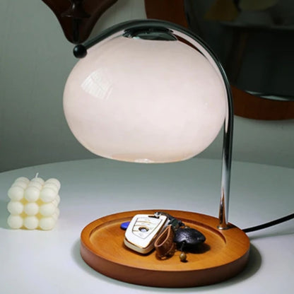 Alyssa Retro Glass Table Lamp with Candle Warmer Design