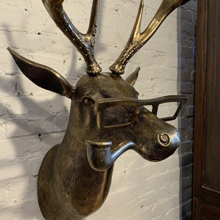 Animal Head Wall Decor Resin Hand Painted Figurines Home Wall Art
