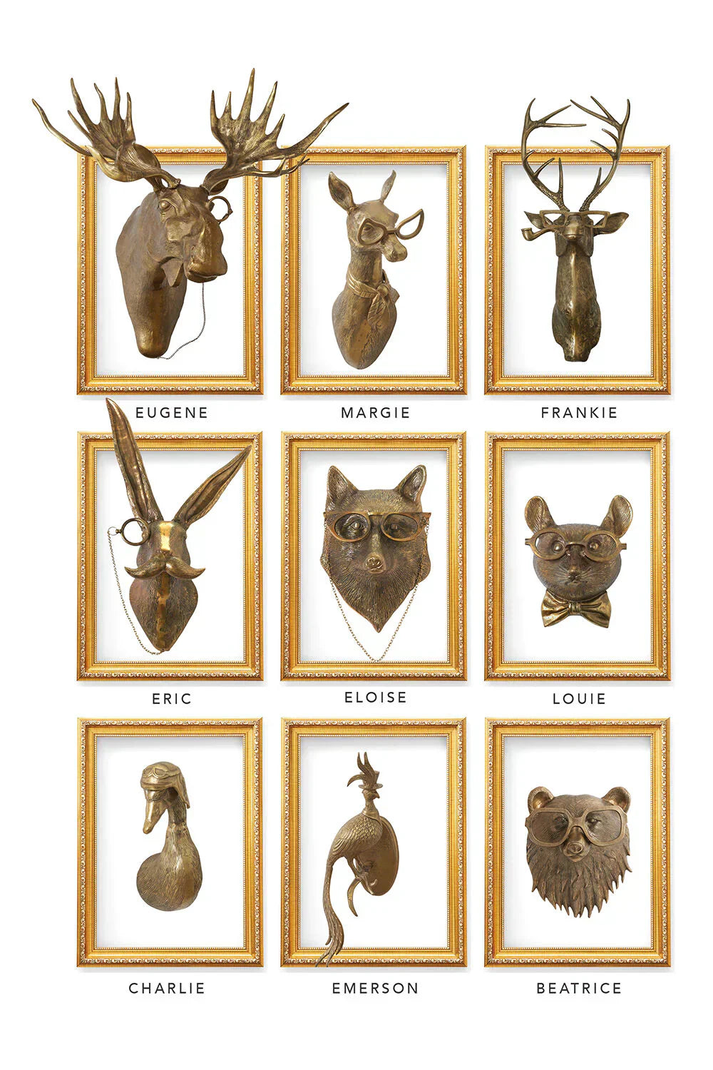 Animal Head Wall Decor Resin Hand Painted Figurines Home Wall Art