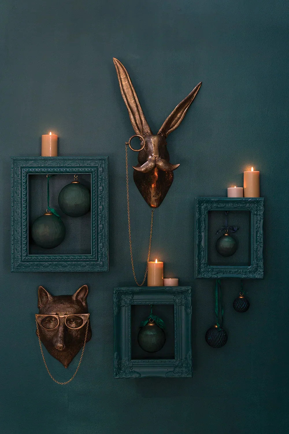 Animal Head Wall Decor Resin Hand Painted Figurines Home Wall Art