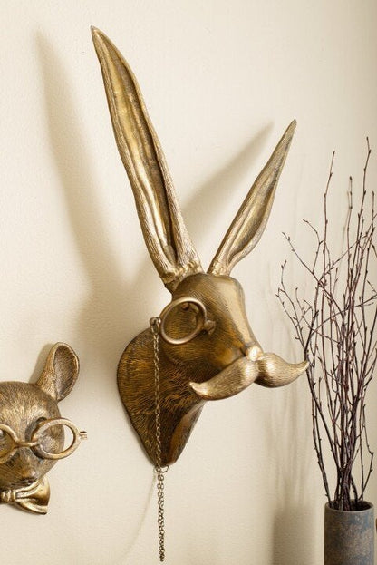 Animal Head Wall Decor Resin Hand Painted Figurines Home Wall Art