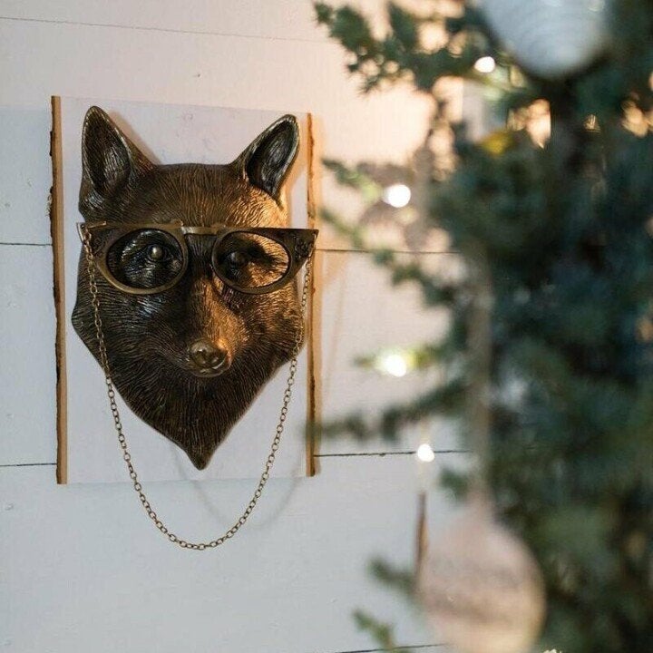 Animal Head Wall Decor Resin Hand Painted Figurines Home Wall Art