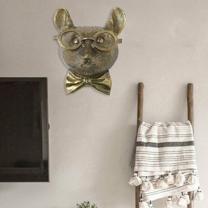 Animal Head Wall Decor Resin Hand Painted Figurines Home Wall Art