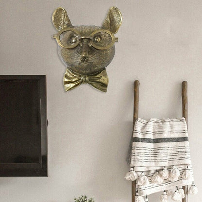 Animal Head Wall Decor Resin Hand Painted Figurines Home Wall Art