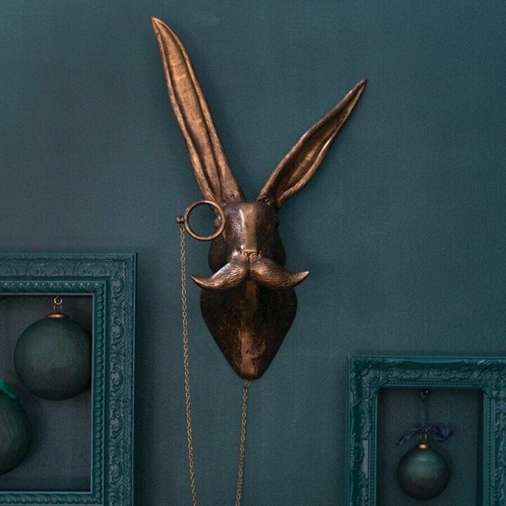 Animal Head Wall Decor Resin Hand Painted Figurines Home Wall Art