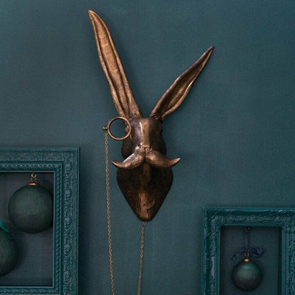Animal Head Wall Decor Resin Hand Painted Figurines Home Wall Art