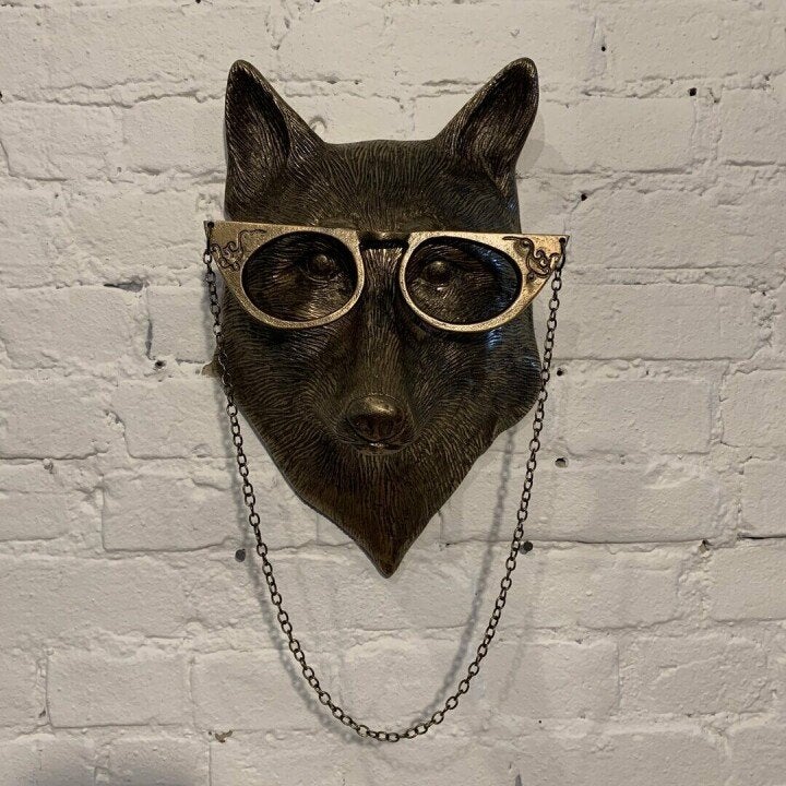 Animal Head Wall Decor Resin Hand Painted Figurines Home Wall Art
