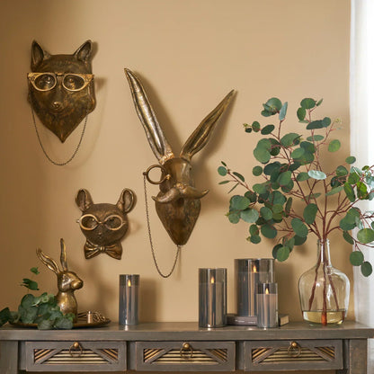Animal Head Wall Decor Resin Hand Painted Figurines Home Wall Art