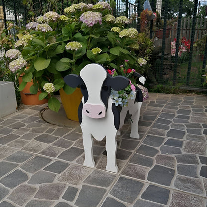 Animal Theme Flower Pot Cow Planter Decorative Garden Pot