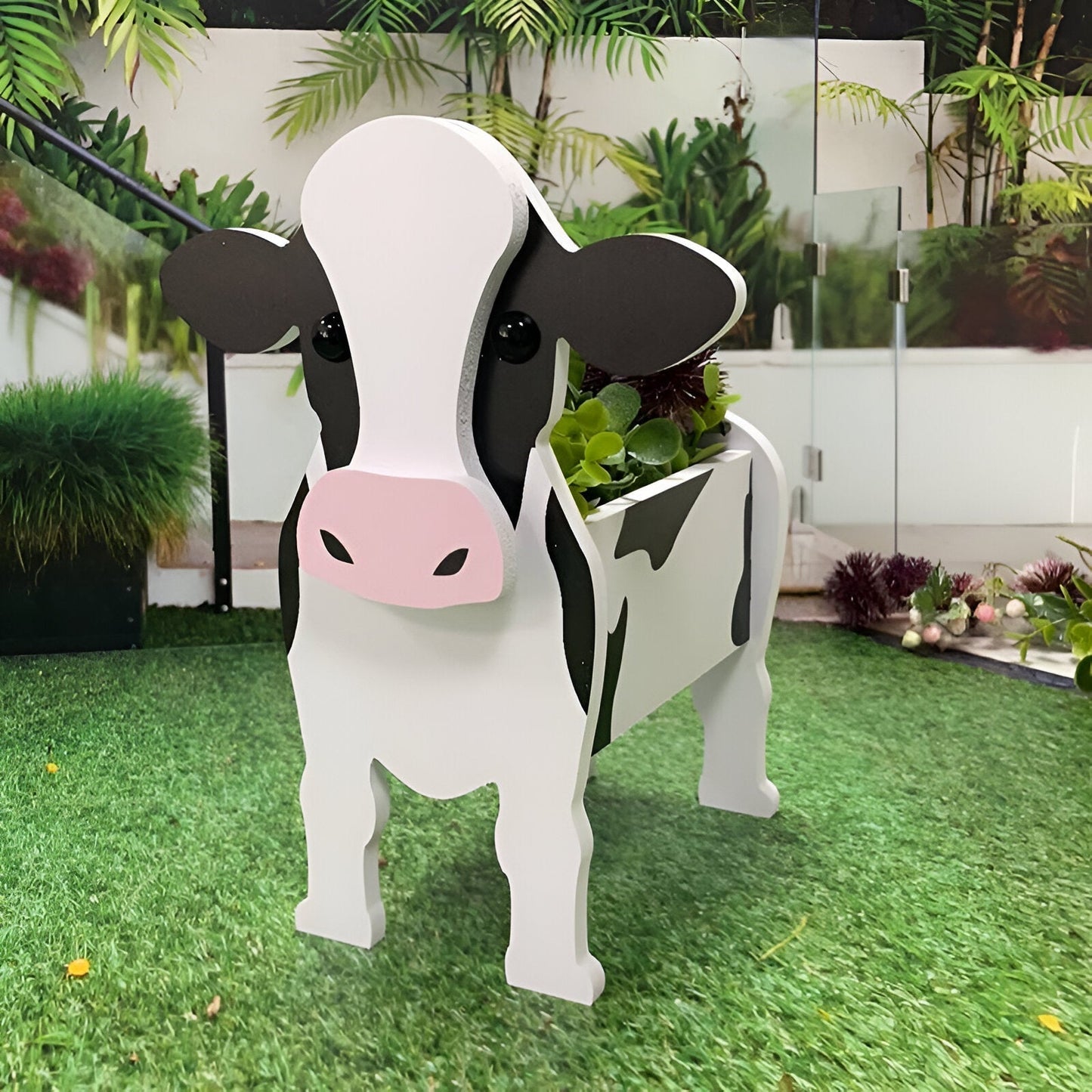 Animal Theme Flower Pot Cow Planter Decorative Garden Pot