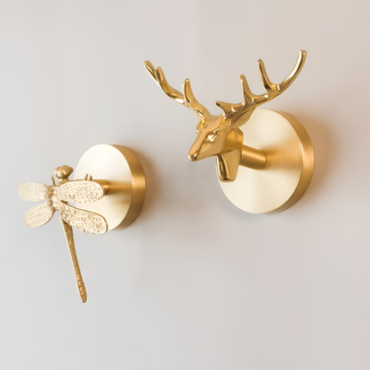 Animal Wall Hook Decorative Brass Coat Hook Gold Accent Hanger