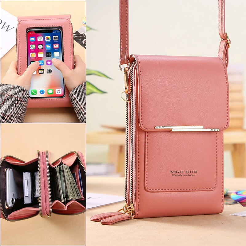 Anti Theft Crossbody Handbag Women Secure Phone Pocket Purse