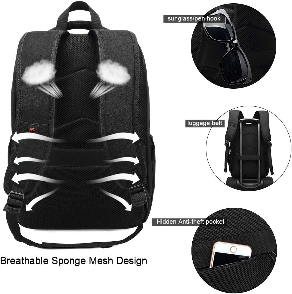 Anti Theft Laptop Backpack USB Charging Travel School Bag
