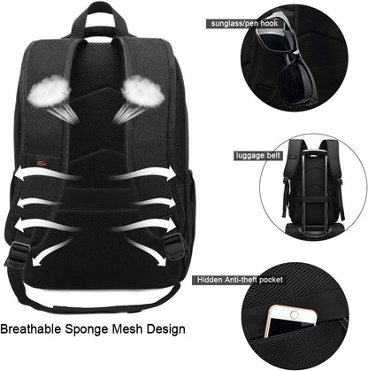 Anti Theft Laptop Backpack USB Charging Travel School Bag
