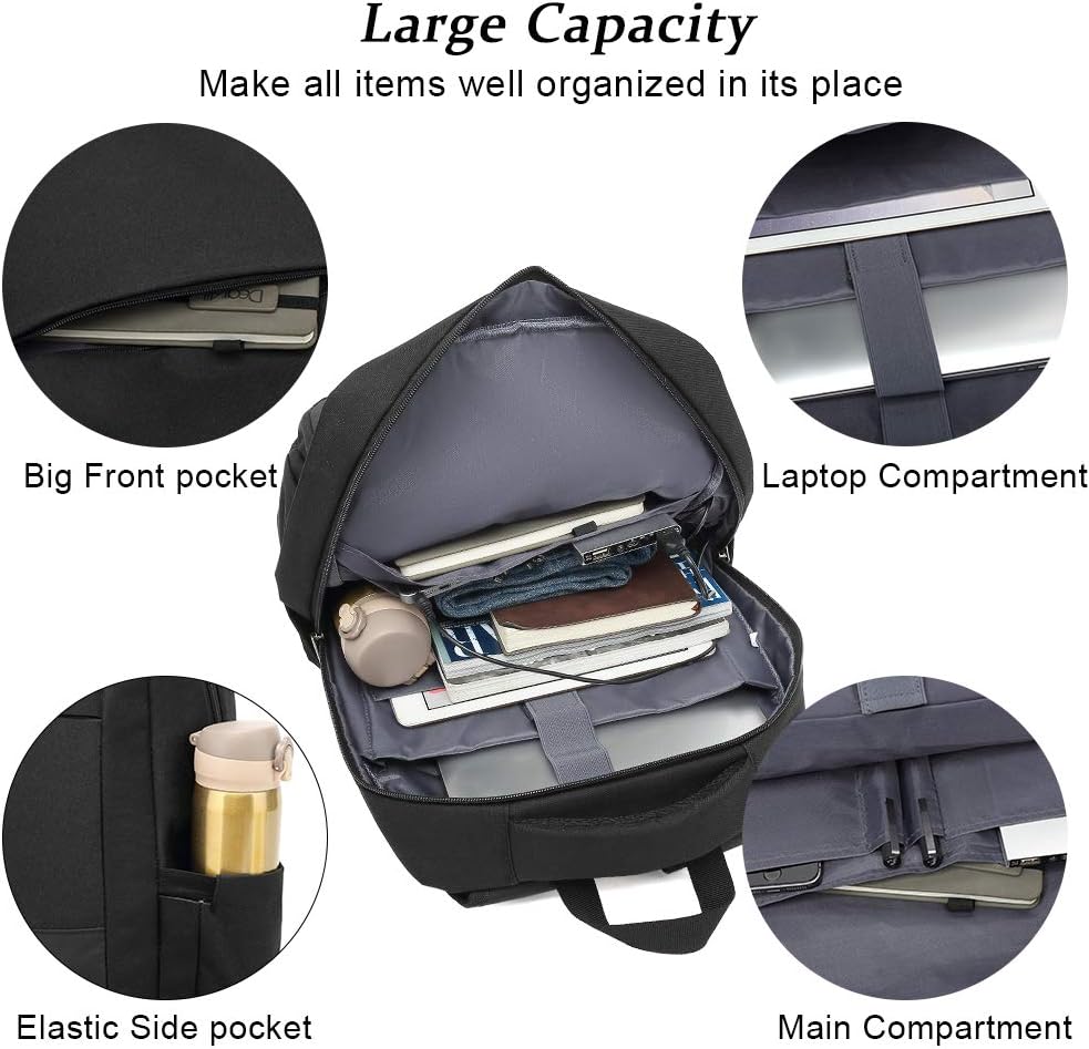 Anti Theft Laptop Backpack USB Charging Travel School Bag