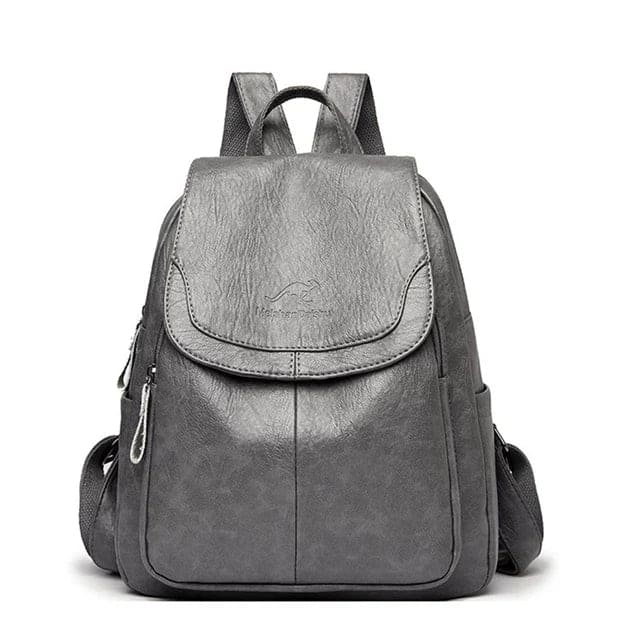 Anti Theft Leather Backpack Womens Secure Travel School Bag