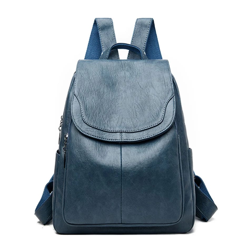 Anti Theft Leather Backpack Womens Secure Travel School Bag