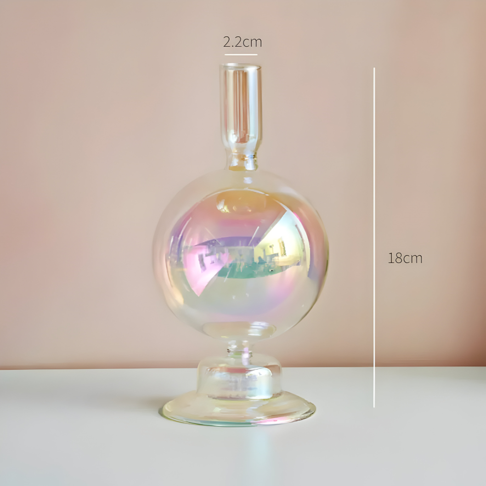 Art Glass Candle Holder Colourful Decorative Vase Ornament