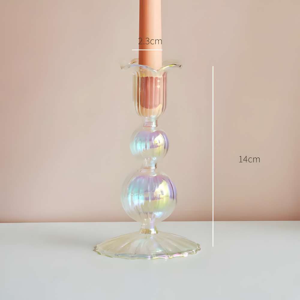 Art Glass Candle Holder Colourful Decorative Vase Ornament