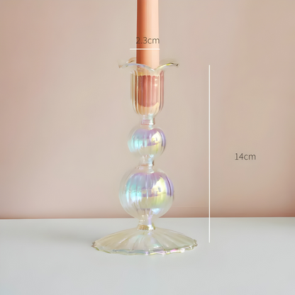 Art Glass Candle Holder Colourful Decorative Vase Ornament