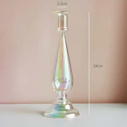Art Glass Candle Holder Colourful Decorative Vase Ornament