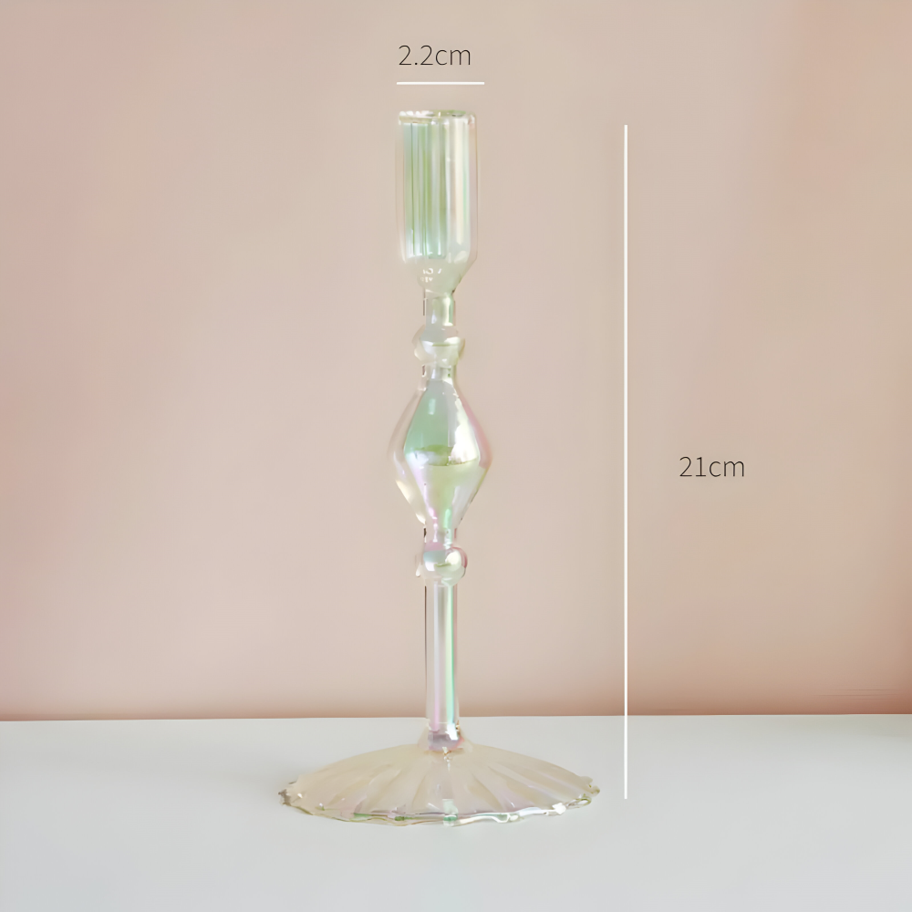 Art Glass Candle Holder Colourful Decorative Vase Ornament