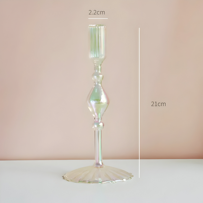 Art Glass Candle Holder Colourful Decorative Vase Ornament