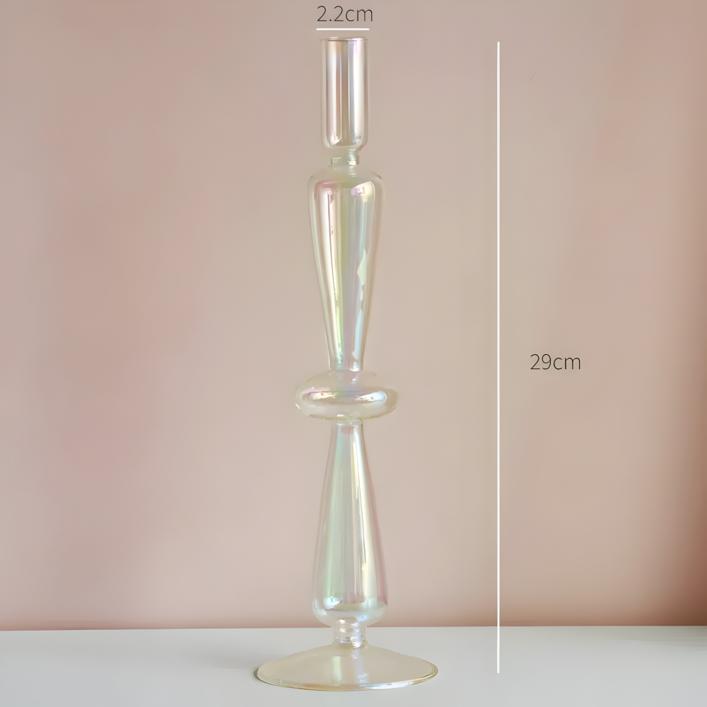 Art Glass Candle Holder Colourful Decorative Vase Ornament