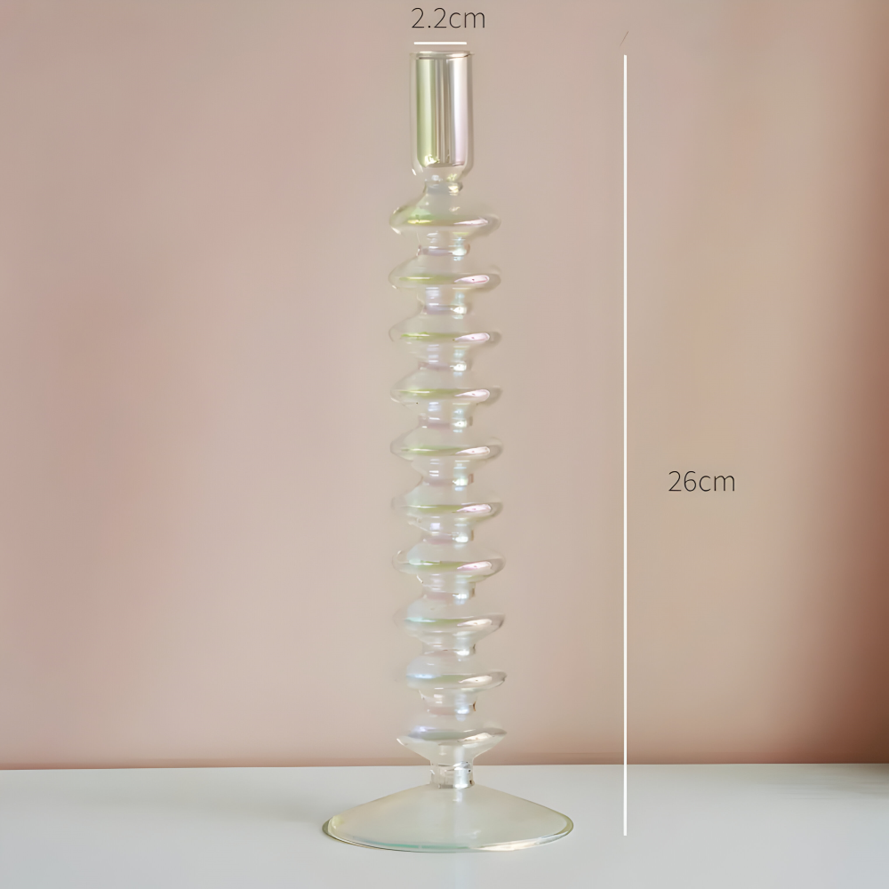 Art Glass Candle Holder Colourful Decorative Vase Ornament