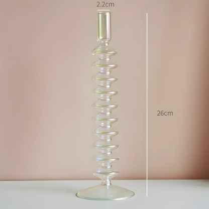 Art Glass Candle Holder Colourful Decorative Vase Ornament