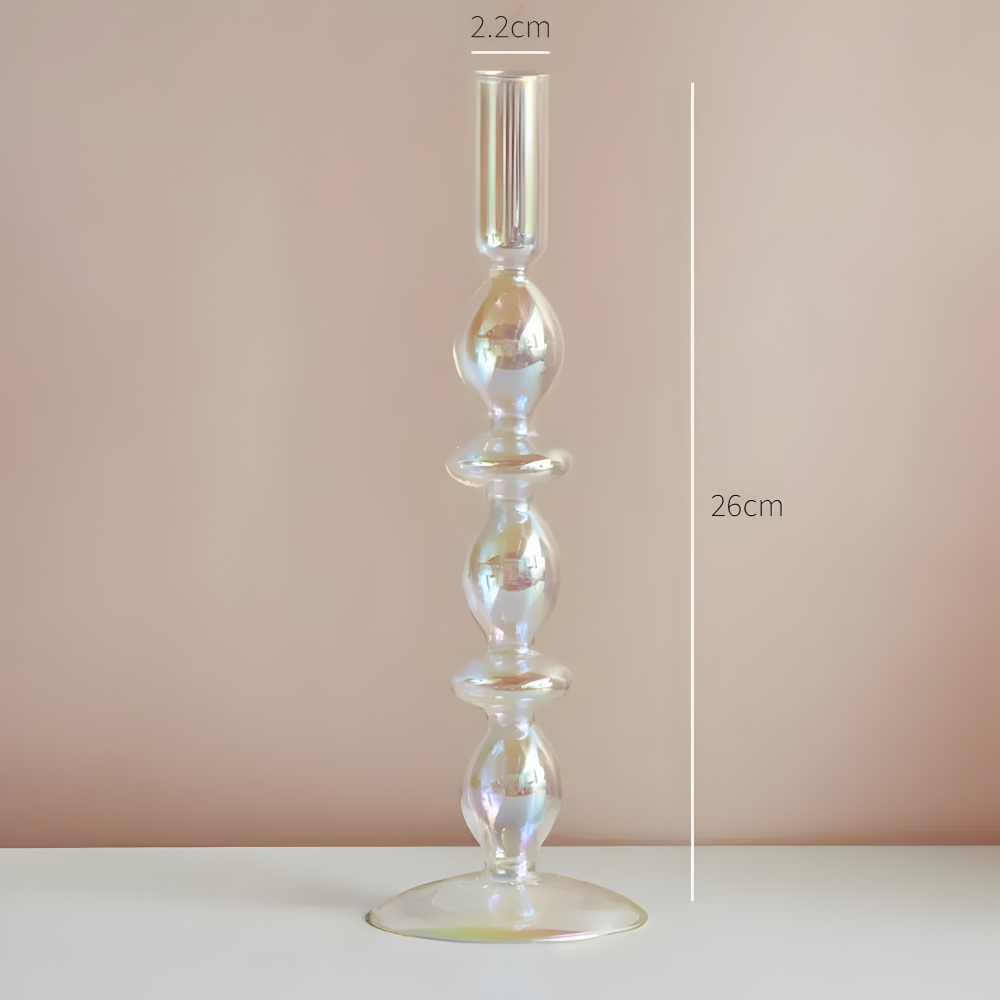 Art Glass Candle Holder Colourful Decorative Vase Ornament