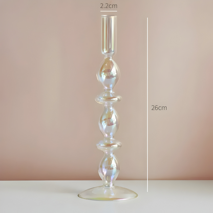 Art Glass Candle Holder Colourful Decorative Vase Ornament