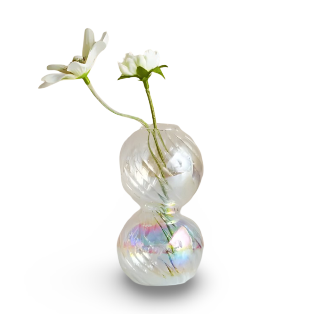 Art Glass Candle Holder Colourful Decorative Vase Ornament