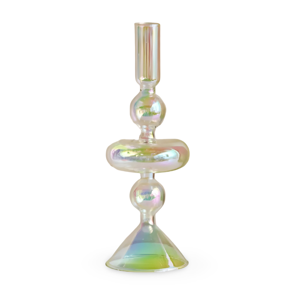 Art Glass Candle Holder Colourful Decorative Vase Ornament