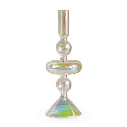 Art Glass Candle Holder Colourful Decorative Vase Ornament