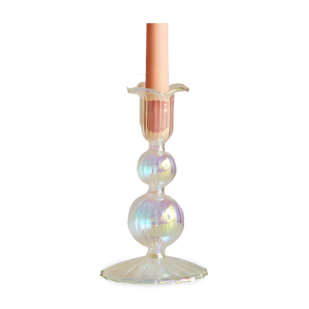 Art Glass Candle Holder Colourful Decorative Vase Ornament