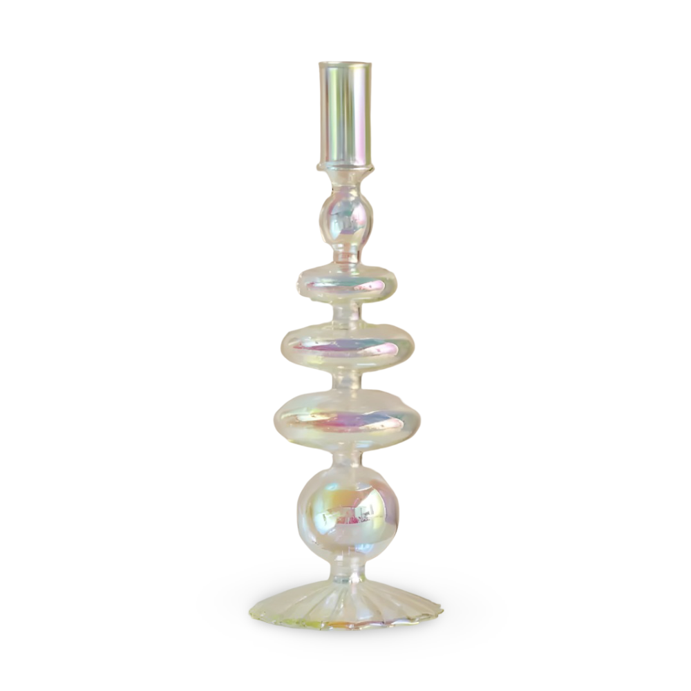 Art Glass Candle Holder Colourful Decorative Vase Ornament
