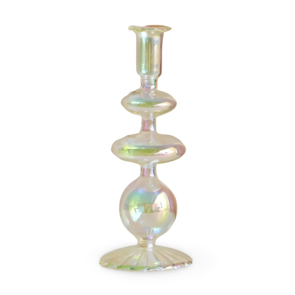 Art Glass Candle Holder Colourful Decorative Vase Ornament