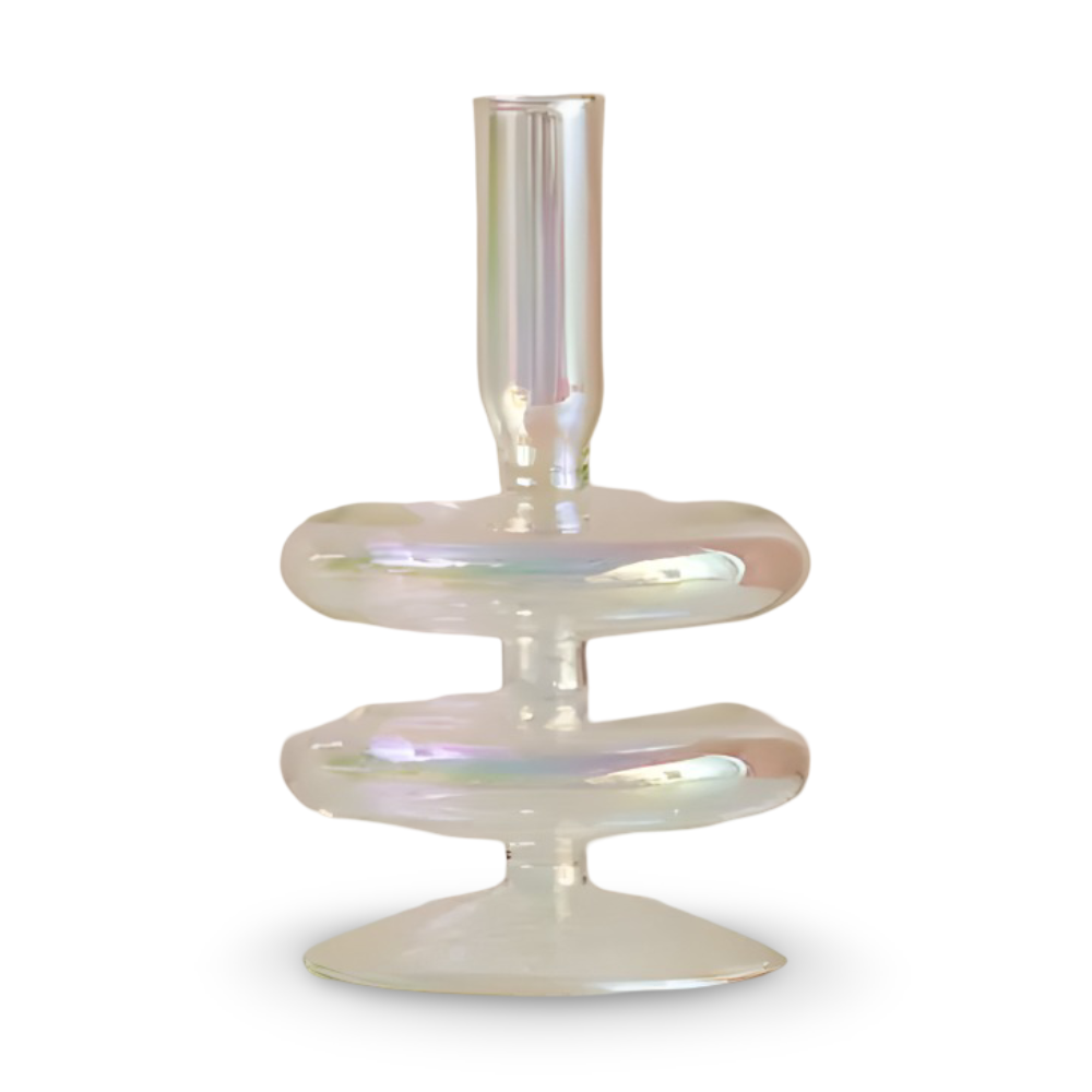 Art Glass Candle Holder Colourful Decorative Vase Ornament