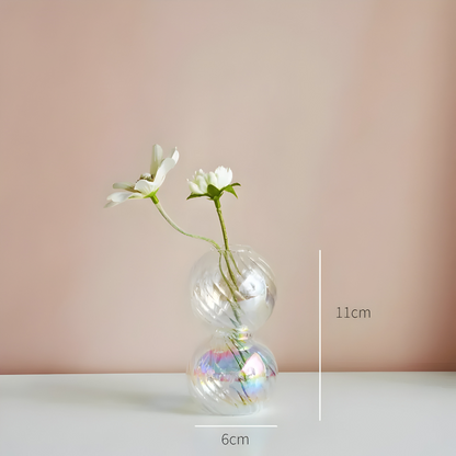 Art Glass Candle Holder Colourful Decorative Vase Ornament
